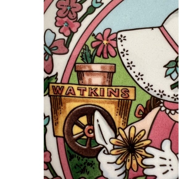 Vtg 1989 WATKINS Country Kids "Springs Fancy" Ceramic Recipe Pie Plate 10.75" D - Picture 5 of 16